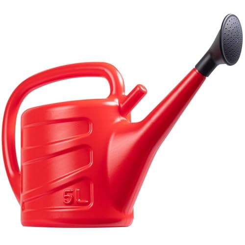 Image of Hardys 5L Red Rose Watering Can - Outdoor & Indoor Watering Can with Detachable Sprinkler Rose Head, Long Spout Water Can for Houseplant & Garden Plants