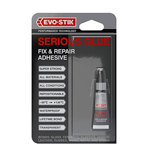 Image of EVO-STIK Serious Glue, High Strength, Waterproof Formula, Non-drip Gel, Colour: Clear, Size: 5g Tube