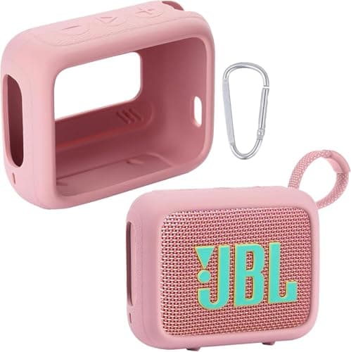 Image of co2CREA Silicone case for JBL Go 4 Waterproof Portable Bluetooth Speaker, Portable Ultra-light Protective Sleeve with Carabiner (Not Included speaker)