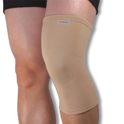 Image of NeoPhysio Medical Grade Elastic Compression Knee Support Beige Tubular Sleeve - Large = 38-42cm