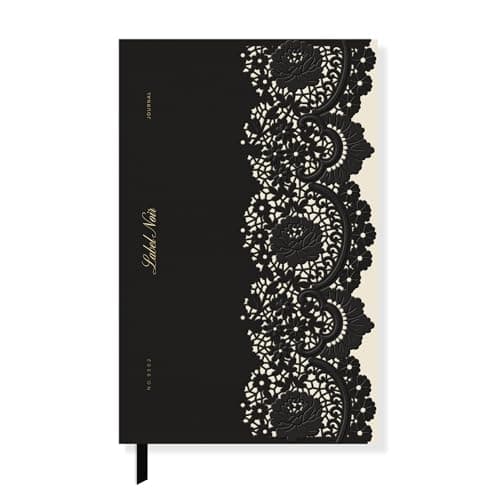 Image of Fringe Studio Slim Paperback Journal w/Back Pocket, NOIR LACE, Approx. 5.75” w x 8.75” h, 120 Pg, Noir Collection (930PA002FSC)