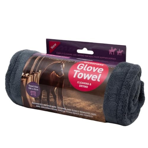 Image of Henry Wag Equine Glove Towel - Soft & Highly Absorbent Microfibre, Muddy Pet Accessories, Quick Drying - Designed for Horses - (100cm x 22cm)