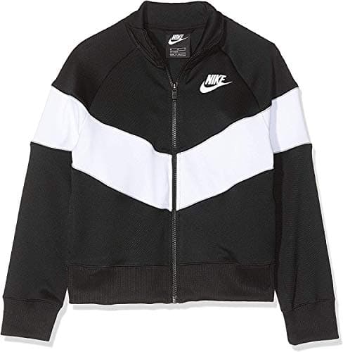Image of Nike Kids G Nsw Heritage Fz Sweatshirt - Black/White/Wolf Grey/White, Medium