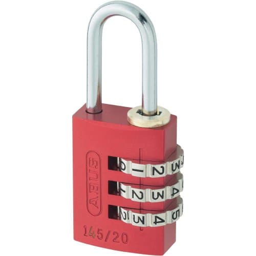 Image of ABUS Combination lock 145/20 red - suitcase lock, locker lock, etc. - aluminum padlock - individually adjustable number code - ABUS -Safety level 3
