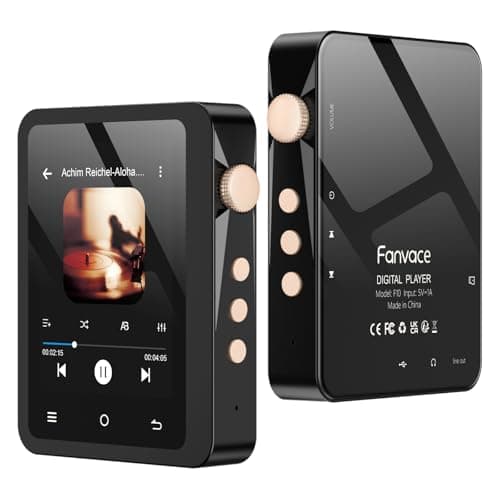 Image of Fanvace HiFi MP3 Players with Bluetooth, Lossless DSD High-Resolution Digital Audio Music Players, 192Khz/24bit, 64GB Portable Audio Player with 2000mAh Battery, Support up to 256GB
