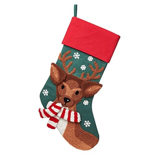 Image of REINDEER EMBROIDERED STOCKING by Sass & Belle