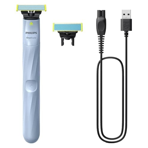 Image of Philips OneBlade First Shave, Authentic Teen Hybrid Electric Shaver. Incl. 2X Anti-Friction Blades (8 Months Supply), Model QP1324/30