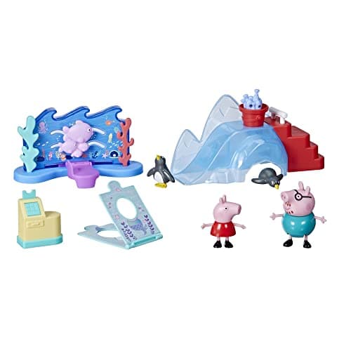 Image of Peppa Pig Peppa’s Adventures Peppa’s Aquarium Adventure Playset Preschool Toy: 4 Figures, 8 Accessories; Ages 3 and Up Multicolor F4411