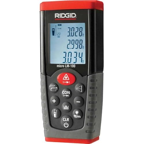 Image of RIDGID 36158 micro LM-100 Laser Distance Meter, Digital Laser Distance Meter for Quick and Accurate Surface Temperature Readings