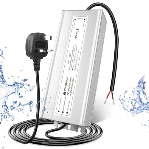 Image of LightingWill 12V 120W Power Supply IP67, 10A Outdoor Waterproof LED Driver With Plug, AC 240V to DC 12 Volt Transformer for LED Lighting, CCTV, Computer Project