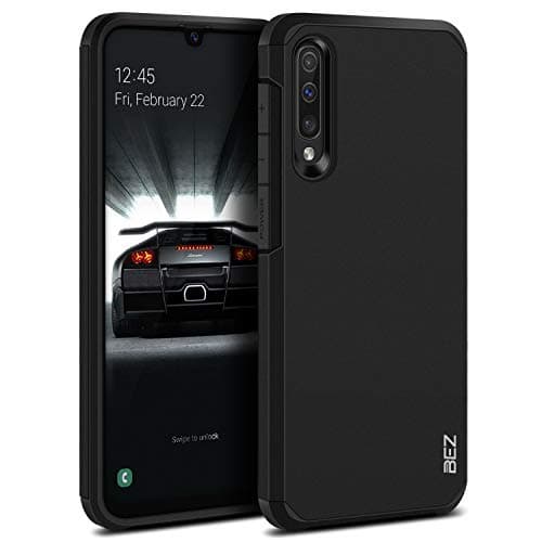 Image of BEZ Case for Samsung A50 Phone Case Cover, Compatible with Samsung Galaxy A50, Shock Absorbing, Heavy Duty Tough Dual Layer, Black