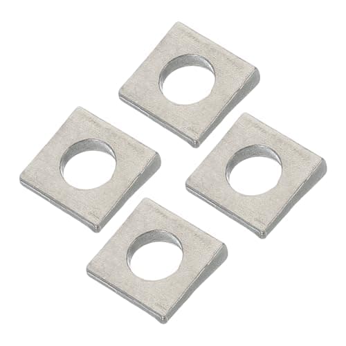 Image of PATIKIL M10 Beveled Square Washers, 4Pcs Thickness 2 to 5.3mm 304 Stainless Steel Wedge Washers for Shim Leveling Fastener Hardware, Silver