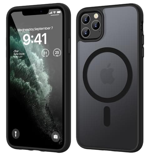 Image of HGH Magnetic Case for iPhone 11 Pro 5.8 Inch for MagSafe Wireless Charging Compatible Translucent Matte for iphone 11 pro Case Thin Shockproof Case Camera protect for iPhone 11 Pro - Black