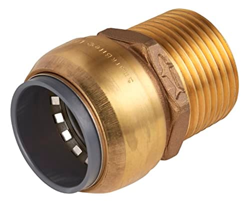 Image of Sealey SBA22BSA 22mm Brass Sharkbite Ø22mm x 3/4" BSPT Straight Adaptor