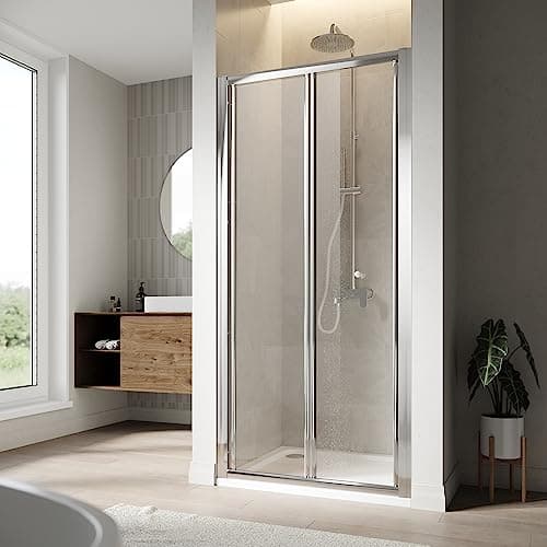 Image of ELEGANT New Bifold Shower Enclosure with Magnetic Reversible Design 800mm Folding Shower Cubicle Door - Easy to Install