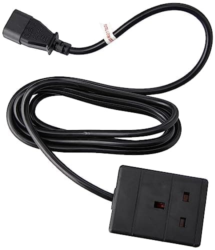 Image of Pro Power PEL01255 IEC C14 Plug to 13A UK Socket Power Lead, 2 m, Black