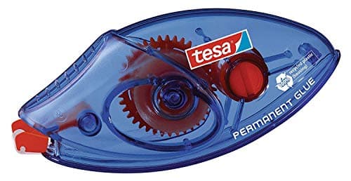 Image of tesa Roller Permanent Gluing ecoLogo Disposable - Friendly Adhesive Roller with Tear-Resistant PET Tape - 8,5 m x 8,4 mm