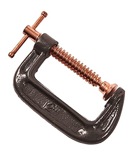 Image of Amtech – G Clamp, Heavy-Duty Steel Frame, Copper-Coated Screw with Swivel Pad, Precise Workholding for Gluing, Drilling and Light Fabrication, 2"