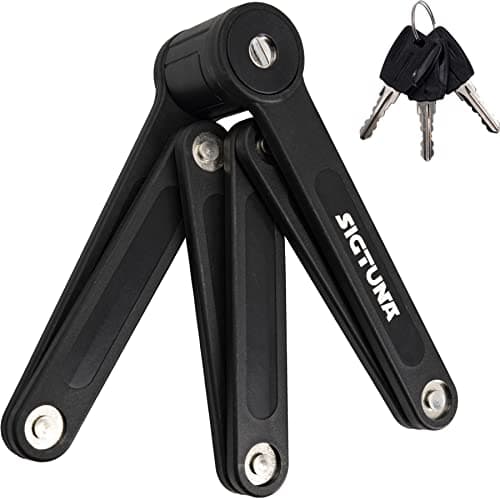 Image of Folding Bike Lock - SIGTUNA Foldable Bicycle Lock with 3 Keys, Heavy Duty Anti Theft Bike Lock with Mounting Bracket, High Security for Ebikes and Scooters (Black)