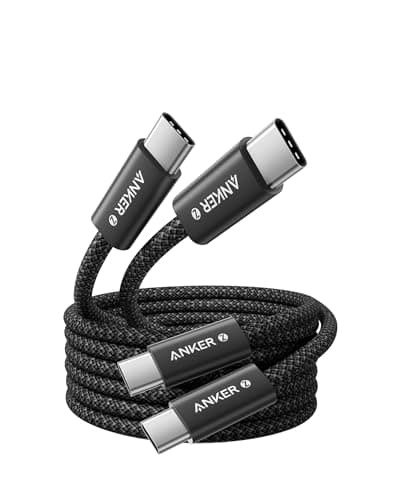 Image of Anker 240W USB C to USB C Cable (2Pack,1.8m), USB C Charger Cable, Braided and Dirt-Free Type-C Fast Charging Cable, Slim Connector, for MacBook Pro, iPhone 17/16/15, iPad Pro, Samsung Galaxy,and More