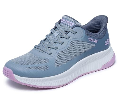 Image of Skechers Women's Bobs Squad 4 Staple Look Sneaker, Gray-Multi Mesh, 5 UK