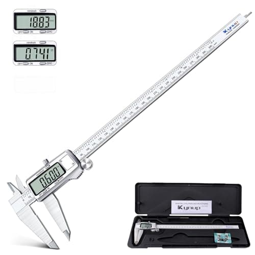Image of Kynup Digital Vernier Calipers, 300mm/12 Inch Caliper Measuring Tool with Stainless Steel, Large LCD Screen, Easy Switch from Inch Metric