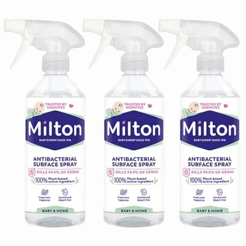 Image of Milton Antibacterial Surface Spray Sterilising Fluid Antiseptic Cleaner 500ml Pack of 3 with Welari Thank You Card | (3pack) (3 x 500ml)