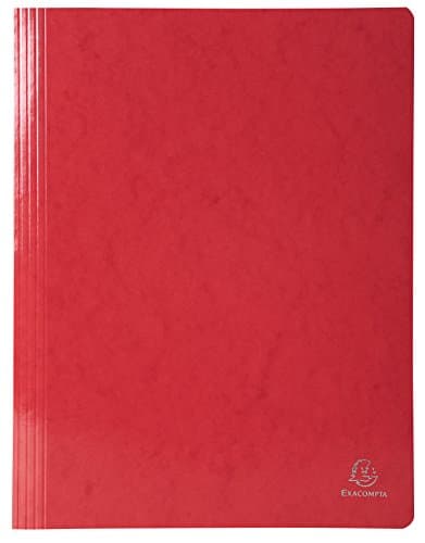 Image of Exacompta - Ref 380803B - Iderama Collection - Flat Bar Files - 240 x 320mm in Size, Suitable for A4 Documents, 355gsm Glossy-Coated Pressboard - Red (Pack of 25)