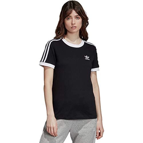 Image of adidas Originals Women's 3 Stripes T-Shirt, Black/Black/White, Small