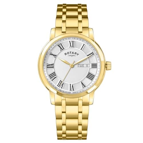 Image of Rotary Men's Heritage Gold Plated Stainless Steel Bracelet Watch