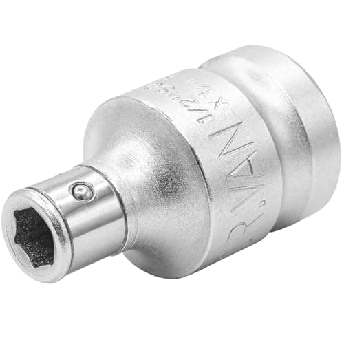 Image of DAKCOS 1/2" Square Drive to 1/4" Hex Bit Holder Socket, Bit Adaptor with Retaining Ball, CR-V