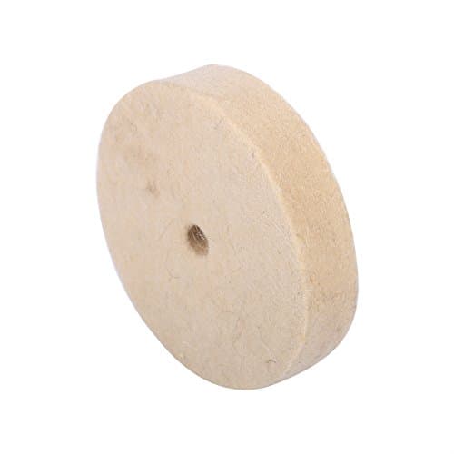 Image of Set of 4 round wheels, soft felt, wool, polishing, buffing, grinding, polisher pad, 100 mm x 25 mm, beige