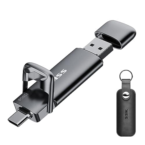Image of SSK 128GB USB C Stick Up to 550MB/s, Fast Dual USB Thumb Flash Drive Type-c + A USB3.2 Gen2 Solid State Drive, External SSD USB Memory Stick for Android Phone Laptop Tablet Mac