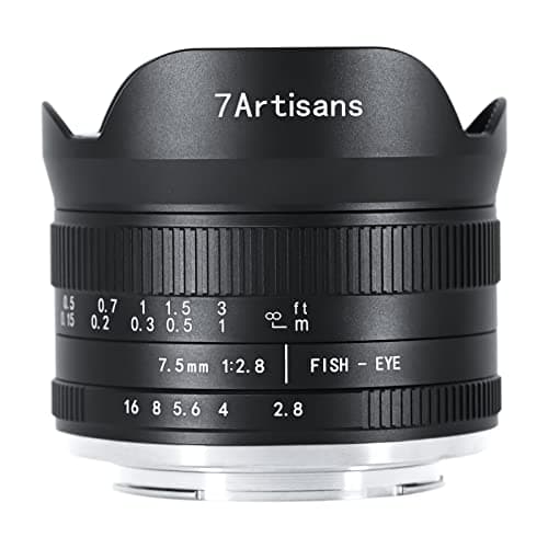 Image of 7artisans 7.5mm f2.8 Mark II APS-C Fisheye Wide Angle Manual Fixed Lens for Sony E Mirrorless Camera A6300 A6400 A6500 NEX-3 NEX-3N NEX-5T NEX-5R