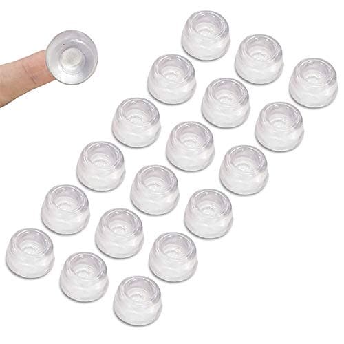 Image of Uni-Fine 22mm Clear Rubber Feet, Self Adhesive Transparent Silicone Pad, Soft No Trace Door Stopper, Large Round Anti-Collision Anti-Scratch Pads for Knobs, Cupboards - 18Pcs