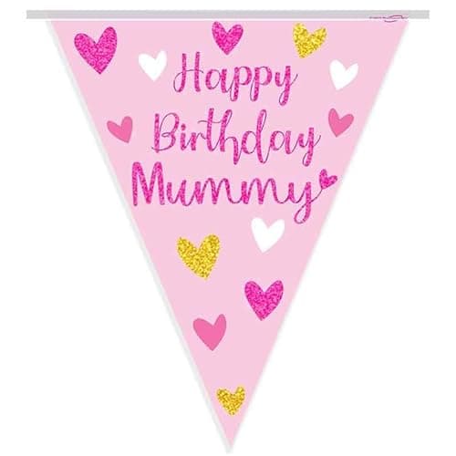 Image of Mummy's Party Bunting Flag Mum's Birthday Happy Birthday Party Banner Flag Bunting