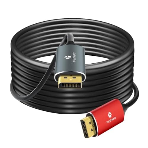 Image of Thzzhnno 4K 8K DisplayPort Optic Fiber Cable 10M, DP to DP 1.4 Cable 8K@30Hz 4K@120Hz/144Hz, 2K@165Hz/240Hz, 1080P@240Hz, 32.4 Gbps Support HDR, G-Sync FreeSync for Laptop PC TV Gaming Monitor