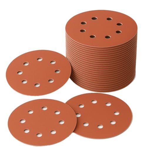 Image of LESNIC 180 Grit Sanding Discs 50 pcs, 125mm Sanding Sheets 5in 8 Holes Pads Hook and Loop for Orbit Orbital Sander and All Oscillating Tools