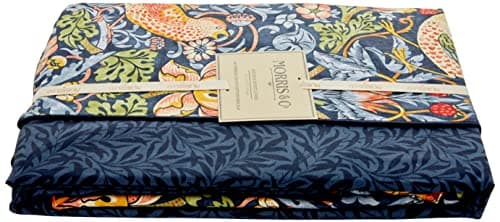 Image of Morris & Co Strawberry Thief Duvet Cover, Indigo, Double