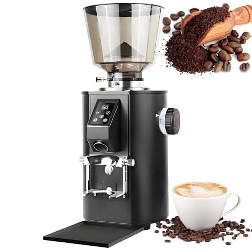 Image of Commercial Coffee Grinder, 350W Electric Coffee Bean Dosing Grinder with 500g Storage Bin