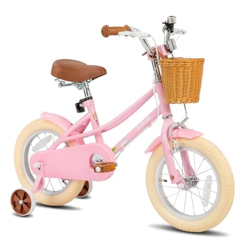 Image of STITCH 12 inch Kids Bike for 3-4 years Girls, 12 Inch Girls Bike with Training Wheels & Basket, Kids' Bicycle,Pink