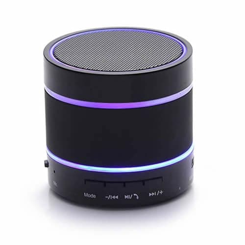 Image of JUSTOP Bluetooth Wireless Speaker Portable & Rechargeable, RGB LED Lights, Stereo Sound, Enhanced Bass, Built-in Mic (Black)
