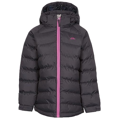 Image of Trespass Girls Padded Jacket Amira - Windproof, Water Resistant, Hooded, Printed Lining, 2 Pockets, Quilted, Adjustable Cuffs, Contrast Zipper, Detachable Hood