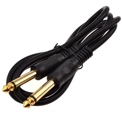 Image of kenable 6.35mm Mono Jack Cable Guitar Instrument Patch Lead Gold Plated Contacts Copper Braid Shielding Black 1m