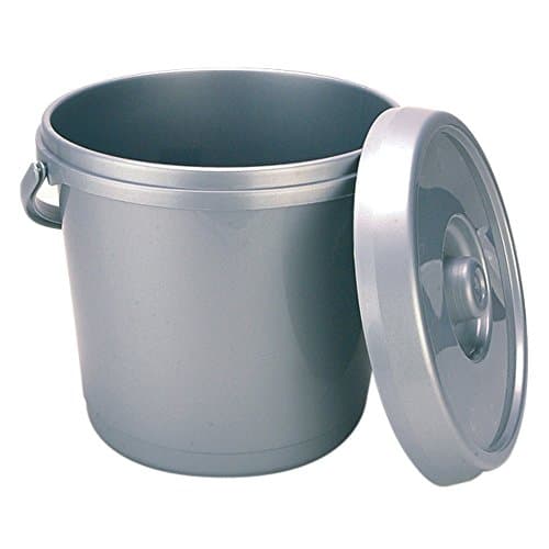 Image of Whitefurze H07032 Plastic Bucket with Lid, 14 Litre, Silver