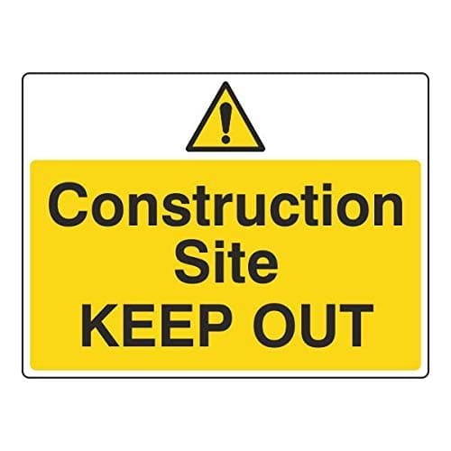 Image of LI-Safety 600x450mm Construction Site Keep Out Sign - Rigid Plastic 09019R
