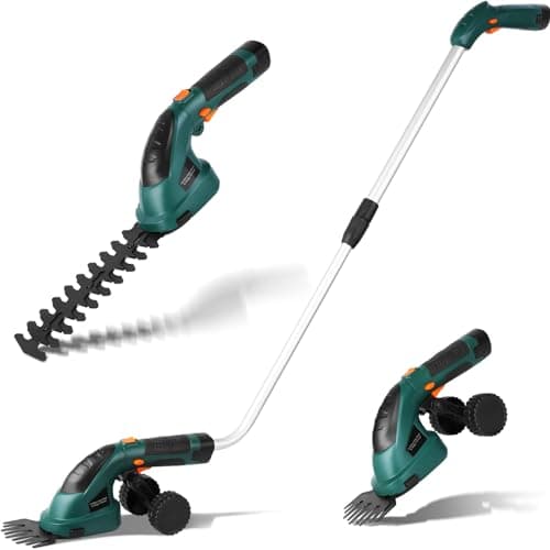 Image of LIFERUN Cordless Hedge Trimmer, 2-in-1 Hedge Trimmer, Grass Trimmer Lawn with Telescopic Handle Rechargeable Battery and Charger for Garden, Lawn, Shrub and Pruning, 7.2V 2000 mAh