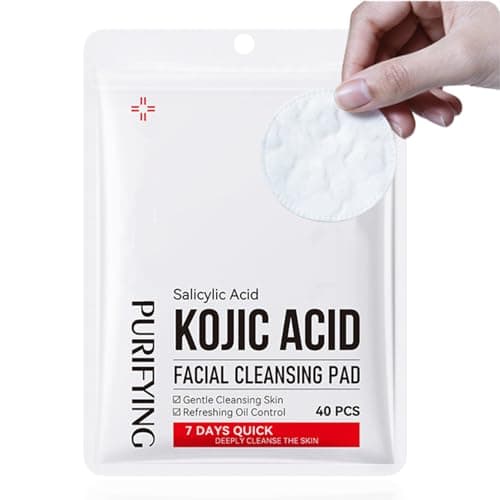 Image of Kojic Acid & Salicylic Acid Cleansing Pads, Facial Exfoliating Pads for Oil Control and Pore Care, Pre-Soaked Face Cleansing Wipes Exfoliates Surface Skin 40 Pads