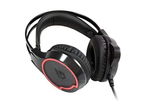 Image of Conceptronic ATHAN01B 7.1-Channel Surround Sound Gaming USB Headset, Black/Red