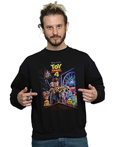 Image of Disney Men's Toy Story 4 Crew Poster Sweatshirt Black XXXX-Large